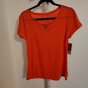 Sonoma Life + Style Women's Top Size Medium NWT Coral Short Sleeve Geometric